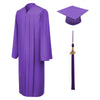 Matte Purple High School Graduation Cap and Gown - Graduation Cap and Gown