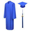 Matte Royal Blue High School Graduation Cap and Gown - Graduation Cap and Gown