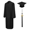 Matte Black High School Graduation Cap & Gown - Graduation Cap and Gown